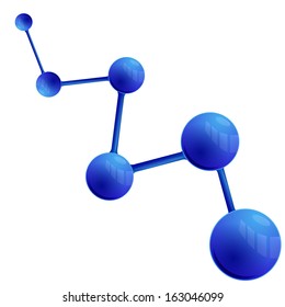 bond between the molecules on a white background