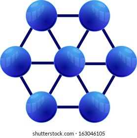 bond between the molecules on a white background