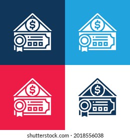 Bond Blue And Red Four Color Minimal Icon Set