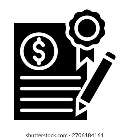 Bond Icon Glyph Design Vector Illustration