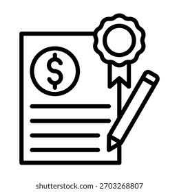 Bond Icon Line Design Vector Illustration