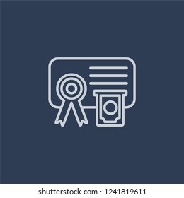 Bond icon. Bond linear design concept from Bond collection. Simple element vector illustration on dark blue background.