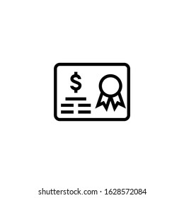 Bond icon  in linear, outline style isolated on white background