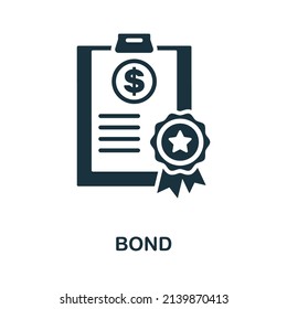 Bond Icon. Monochrome Simple Bond Icon For Templates, Web Design And Infographics