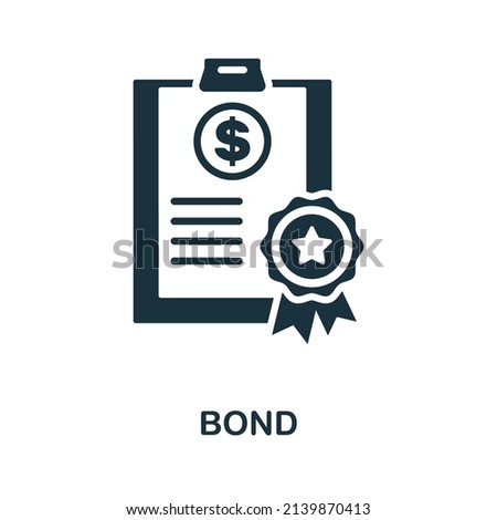 Bond icon. Monochrome simple Bond icon for templates, web design and infographics