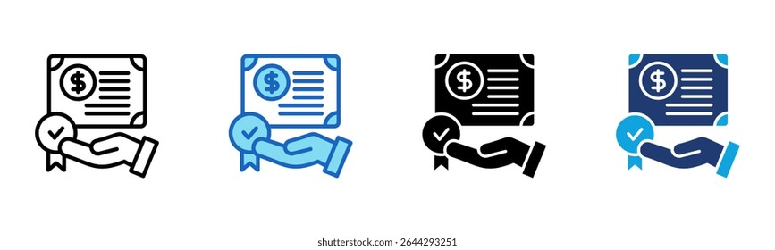 Bond icon Multi Style Vector Illustration