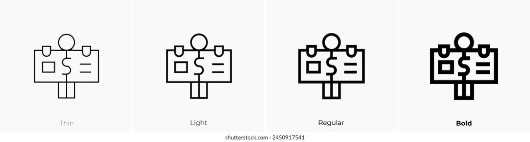 bond icon. Thin, Light Regular And Bold style design isolated on white background