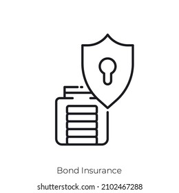 Bond Insurance icon. Outline style icon design isolated on white background