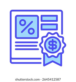 Bond Investment Line Icon, Outline Symbol for Fixed Income, Debt Securities, Interest Returns, Financial Stability, and Portfolio Balance. Vector Sign Icon.