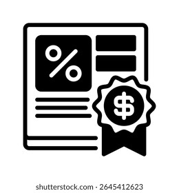 Bond Investment Line Icon, Outline Symbol for Fixed Income, Debt Securities, Interest Returns, Financial Stability, and Portfolio Balance. Vector Sign Icon.