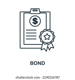 Bond line icon. Monochrome simple Bond outline icon for templates, web design and infographics