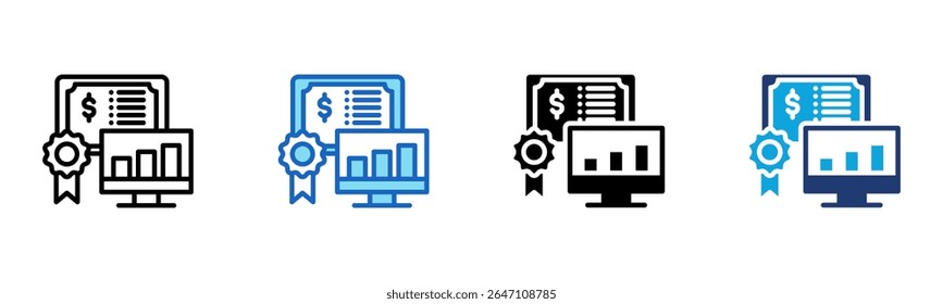 Bond Market icon Multi Style Vector Illustration