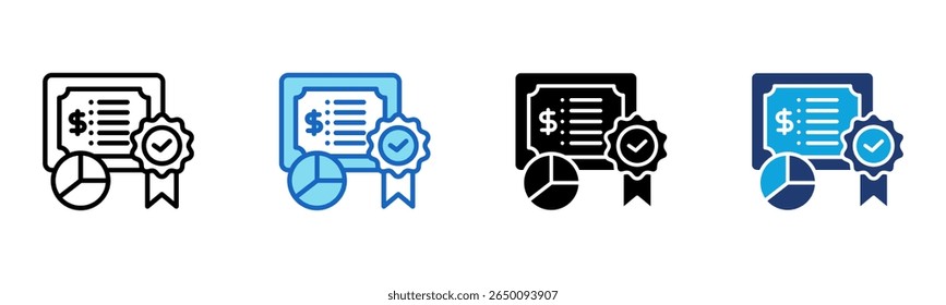 Bond Market icon Multi Style Vector Illustration