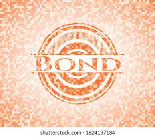 Bond orange mosaic emblem with background