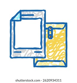 bond paper list doodle icon sketch vector. bond paper list sign. isolated symbol illustration