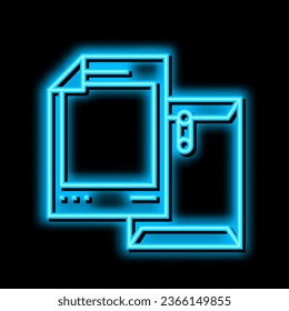 bond paper list neon light sign vector. bond paper list illustration
