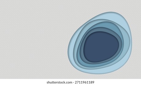 Bond paper texture gray color background with abstract 3d frame water drop shape paper cut style overlapping in layers graphic illustration have blank space.