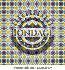 Bondage arabic style emblem. Arabesque decoration.