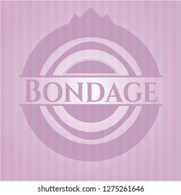 Bondage badge with pink background