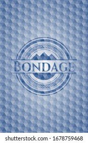 Bondage blue polygonal badge. Vector Illustration. Detailed.
