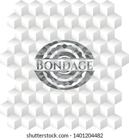 Bondage grey emblem with cube white background