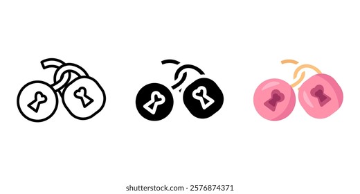 Bonded love locks icon. Couple pink padlocks sign. Valentines day decoration symbol. Dating couple pictogram. Romantic relationship illustration.