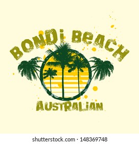 bondi palm beach vector art