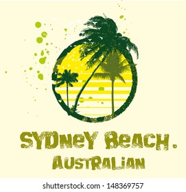 bondi palm beach vector art