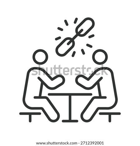 Bonding icon in line design. bonding, cooperation, partnership, discussion, teamwork, interaction, connection on white background vector. bonding editable stroke icon