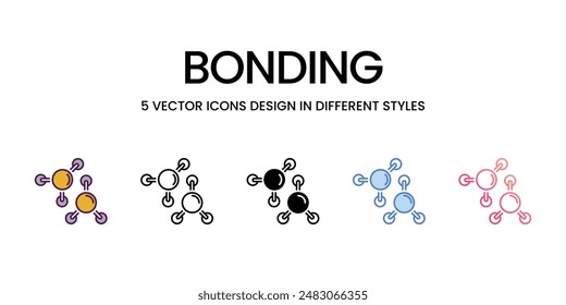 Bonding Icons different style vector stock illustration