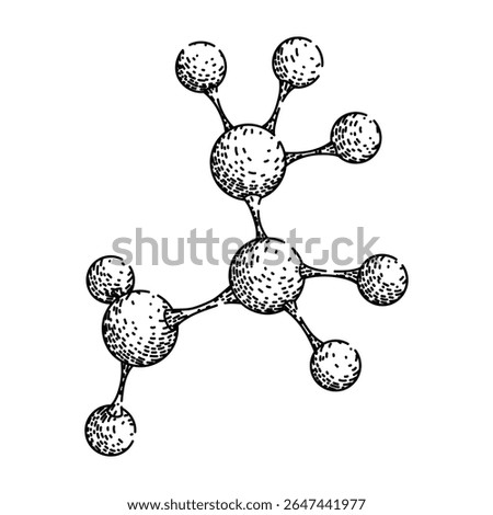 bonding molecule atom hand drawn. electron proton, neutron element, compound isotope bonding molecule atom vector sketch. isolated black illustration