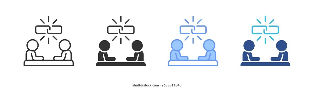 Bonding Multi Style Icon Set Vector