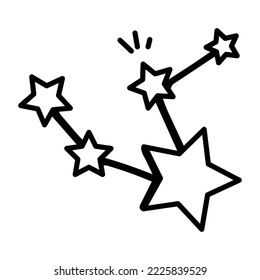 Bonding of stars, captivating doodle icon of constellation