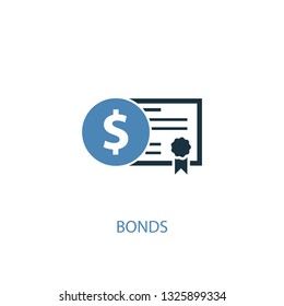 Bonds concept 2 colored icon. Simple blue element illustration. Bonds concept symbol design. Can be used for web and mobile UI/UX