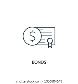 Bonds concept line icon. Simple element illustration. Bonds concept outline symbol design. Can be used for web and mobile UI/UX