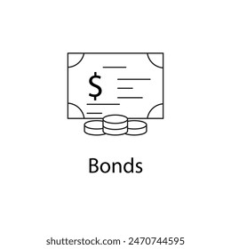 Bonds: Fixed Income Securities Icon for Investment and Finance.