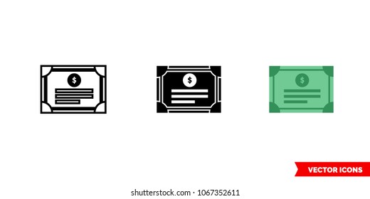 Bonds icon of 3 types: color, black and white, outline. Isolated vector sign symbol.