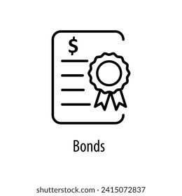 Bonds icon. Creative design, Bonds icon for web design, apps, liner illustration..eps