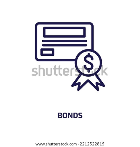bonds icon from cryptocurrency collection. Thin linear bonds, bond, business outline icon isolated on white background. Line vector bonds sign, symbol for web and mobile