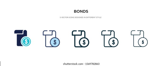 bonds icon in different style vector illustration. two colored and black bonds vector icons designed in filled, outline, line and stroke style can be used for web, mobile, ui