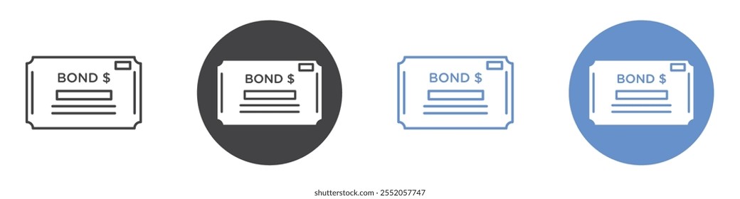 Bonds icon flat line symbol set.