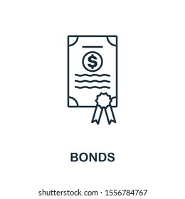 Bonds icon outline style. Thin line creative Bonds icon for logo, graphic design and more.