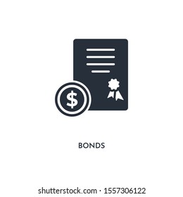 bonds icon. simple element illustration. isolated trendy filled bonds icon on white background. can be used for web, mobile, ui.