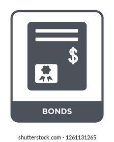 bonds icon vector on white background, bonds trendy filled icons from Cryptocurrency economy and finance collection, bonds simple element illustration