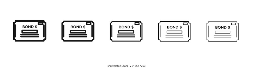 Bonds icon vector outline set illustration sign