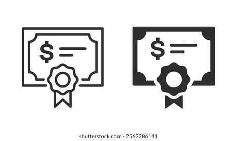 Bonds icons on white background. Vector illustration.