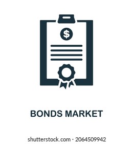 Bonds Market icon. Monochrome sign from market economy collection. Creative Bonds Market icon illustration for web design, infographics and more