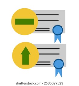 Bonds. Securities. Flat simple vector illustration.