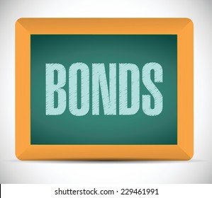 bonds sign on a board. illustration design over a white background