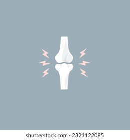 Bone ache icon. Bones Pain, Injury and Inflammation. Knee Joint Pain Silhouette Icon. Ache of Knee, Hand, Leg Skeleton. Arthritis, Osteoporosis and Bones Joint Illness Icon. Isolated Vector image.